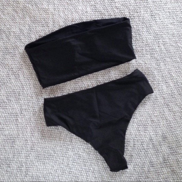 Sexy High Waist Wide Bandeau Strapless Bikini NEW - Picture 3 of 3